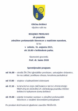 REGIJSKA PROSLAVA 2025 OBCˇINA BELTINCI